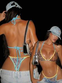 Swim SXY Bộ bikini 2 mảnh họa tiết da báo gợi cảm, cạp trễ dành cho nữ - Nhiều màu - Xem 1