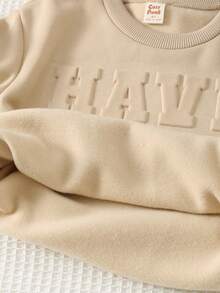 Cozy Pixies 2 Stücke/Set Jungen Trainingsanzug, geprägtes Buchstaben-Grafik-Sweatshirt mit Rundhalsausschnitt und Langarm sowie Jogginghose mit elastischem Bund, bequemer, lässiger Grundausstattung für Innen, Außen, Lässig, Schule, Sport, Party, Festival, geeignet für Herbst/Winter