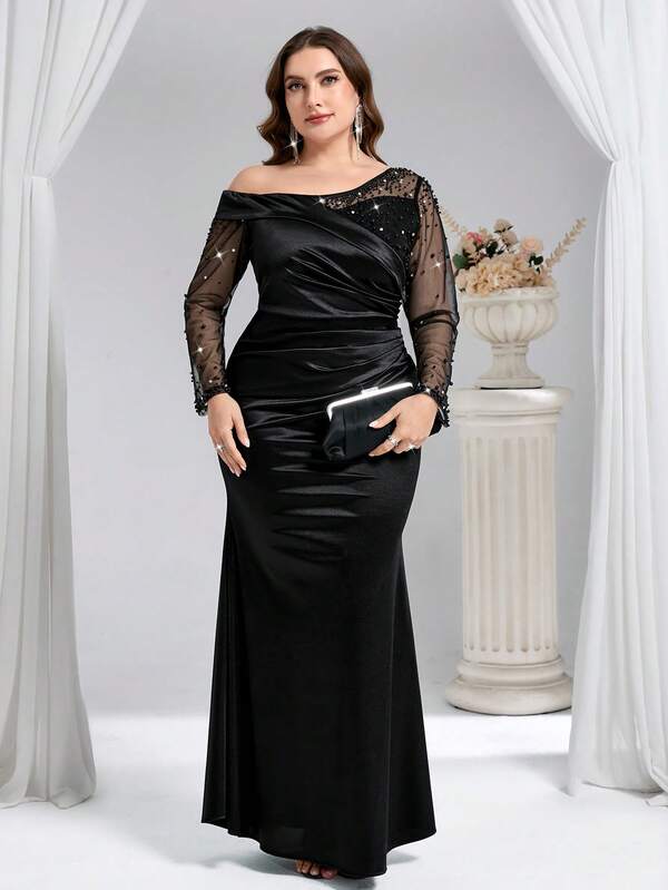 Coutiva Plus Size Luxury Evening Gown, High-End Formal Dress, Elegant And Sophisticated