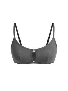 Ocili 100% 纯棉前开合简约品质舒适柔软前开合女士文胸 - 灰色 - 查看 8