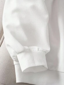 SHEIN EZwear 两件套加大码女式字母印花圆领长袖卫衣和裤子套装 - 藏蓝色 - 查看 8