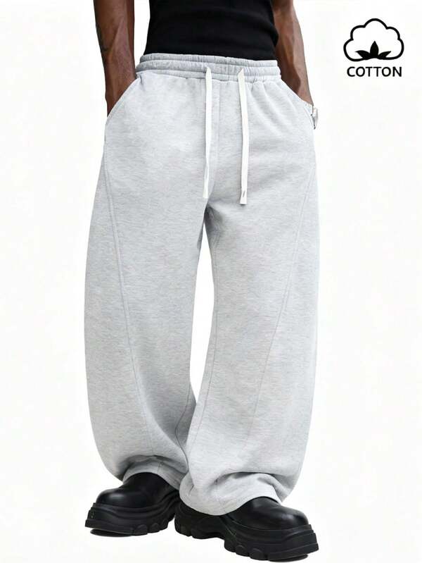 SUMWON Lässige Jogginghose mit Kordelzug, melierte Jogginghose, bequeme Freizeithose mit elastischem Bund, Baumwollmischung