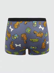 SCOOBY-DOO X SHEIN 4pcs/Pack Tween Boy Checkered & Cartoon Pattern Boxer Briefs