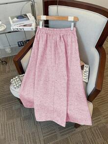 GlowEve 女士单排扣圆领长袖外套和中长裙优雅两件套 - 粉色 - 查看 5