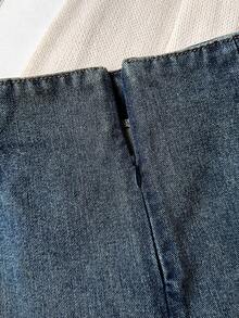 Comfortcana 女士时尚亮面百搭牛仔迷你裙，冬季圣诞节毕业季裙装，时尚百搭