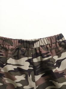 Leap Crew Ensemble de t-shirt à manches courtes et pantalon large à jambes évasées en style camouflage numérique, mode de rue décontractée pour jeune fille - Multicolore - Voir 13