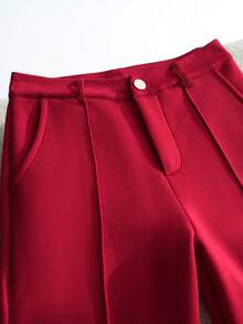 Franclia New Red Retro Versatile Casual Flared Pants For Women - Red - View 4