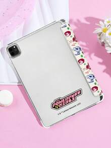 THE POWERPUFF GIRLS X SHEIN 1个可爱创意卡通花朵、泡泡、毛茛图案防震时尚平板电脑保护套，万圣节和圣诞节礼物，兼容三星Galaxy Tab和iPad - 彩色 - 查看 2