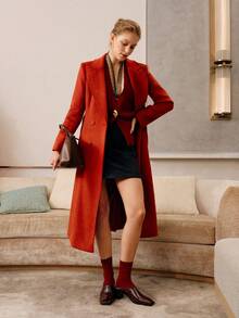 MOTF PREMIUM WOOL ZIPPER SKIRT, AUTUMN/WINTER - Navy Blue - View 11