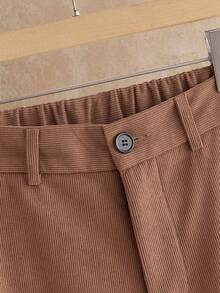 Manfinity NXTstreet Men's Casual Solid Color Simple Corduroy Pants - Apricot - View 4