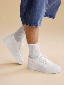 CUCCOO EASI 时尚男女休闲运动鞋，百搭舒适帆布鞋，适合户外运动 - 白色 - 查看 4