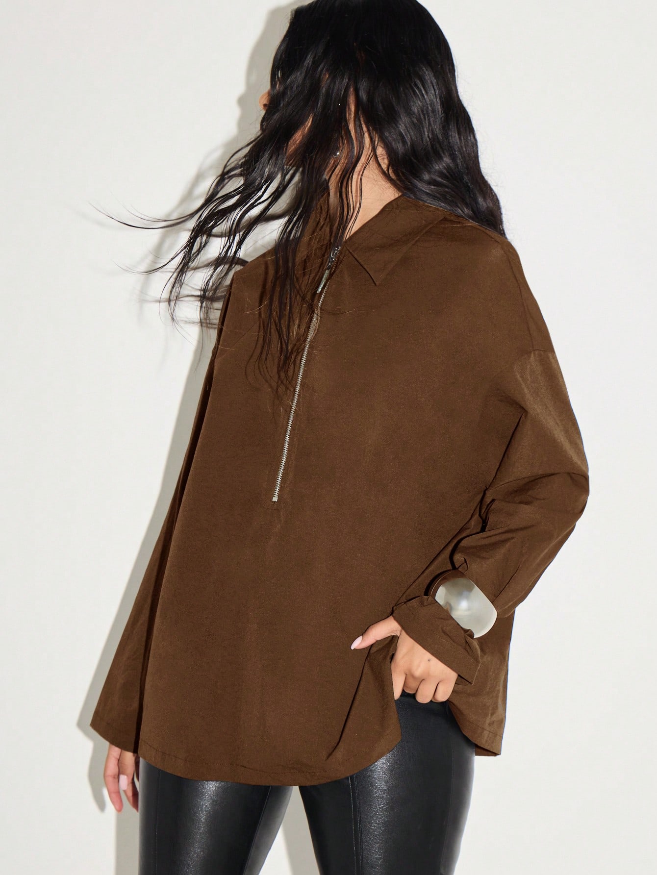 KIZN Pulloverhemd mit Viertelreißverschluss und Kragen