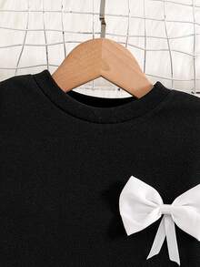 Sparklyn Tween GirlsBlack Sweet & Fashionable Long Sleeve Dress - Black - View 4