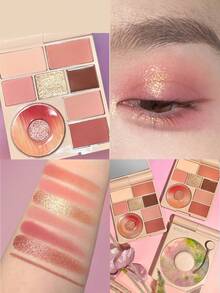 SHEGLAM Vinyl Pop Color Palette-Rose Sonata 9-Color Shimmer Matte Eyeshadow Palette Rose Pearlescent Shimmer Evenly Pigmented  Smooth  Blendable Eyeshadow Pink Brand Beauty Makeup Face Paint Cosmetic For Women Girls Perfect For Fall Winter Ideal For Y2K Fancy Fashion Suitable For Birthday Christmas Present Party Ready Best Color