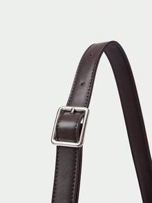 SHECARRY Bolso de mujer de un solo hombro con empalme curvo, color rojo vino - Café - Ver 6