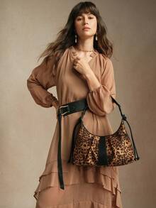 SHECARRY Leopard Print Casual Versatile Comfortable Daily Women Shoulder Bags - Brown leopard print - View 8