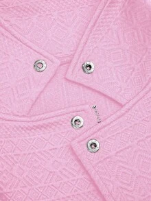 GlowEve 翻领纹理面料拉链休闲机车夹克 - 粉色 - 查看 4