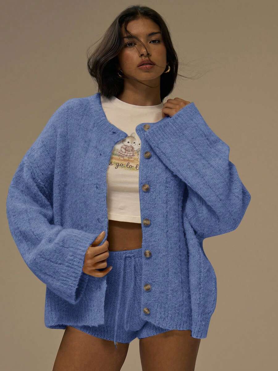 MUSERA Women Cardigans New Years Fall Autumn Winter Holiday - Blue - View 1