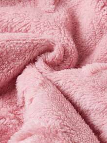 2 peças/Conjunto Pijamas de Moletom de Coral com Laço Rosa Fofo Oversized para Meninas, Conjunto de Sleepwear Quente e Confortável para o Inverno, Adequado para Presente no Outono/Inverno