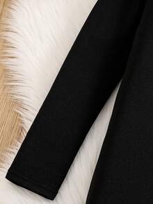 Sparklyn Tween GirlsBlack Sweet & Fashionable Long Sleeve Dress - Black - View 6