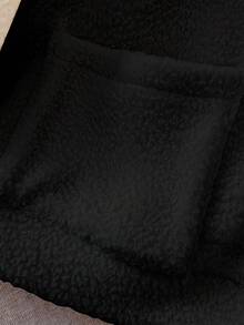 GlowEve CURVE Plus Size Solid Color Front Button Closure Warm Long Sleeve Jacket, Autumn/Winter - Black - View 6