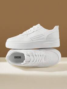 CUCCOO EASI 时尚男女休闲运动鞋，百搭舒适帆布鞋，适合户外运动 - 白色 - 查看 7