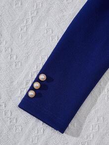 Đầm dự tiệc đính nơ đính đá cổ màu thanh lịch cho bé gái tuổi mới lớn - Màu xanh hải quân - Xem 4