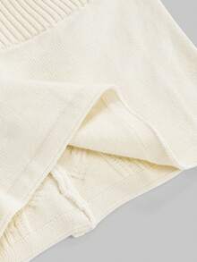 ROMWE Y2K Sexy Ultra-Low Waist Mini Knit Skirt - Apricot - View 5