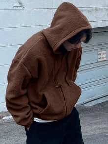 DAZY Men's Thermal Lined Hoodie Sweatshirt, Brown, Autumn/Winter - Brown - View 6