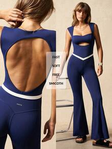 VARSIVA 露背无袖镂空修身连体裤 - 彩色 - 查看 2