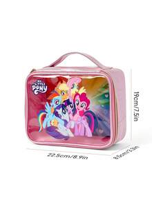 My Little Pony X SHEIN 1 Large-Capacity Cosmetic Bag, Multi-Function Storage Bag, Small Storage Bag, Travel Storage Bag, Digital Storage Bag, Can Be Used For Daily Carrying Of Small Items, Travel, Office, Makeup, Or Study, Suitable For Men, Women, Students, Twilight Sparkle, Rainbow Dash, Applejack, Fluttershy, Pinkie Pie, Rarity,Gift Ideas - Pink - View 9