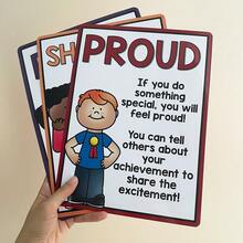 10 Pcs Educational English Emotion Posters For Kids Preschool, Learn & Grow Child Development Posters Fun Learning For Kids Chart - Multicolor - View 7