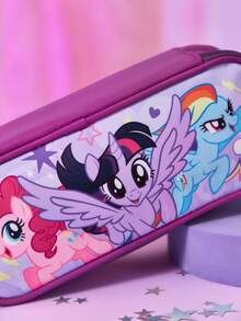 My Little Pony X SHEIN Hộp đựng bút 1 chiếc có nắp lật, túi đựng văn phòng phẩm, túi đựng mỹ phẩm, túi đựng đồ dùng cá nhân, túi đựng vật dụng nhỏ, thích hợp cho học tập, công việc, du lịch, sử dụng hàng ngày, lý tưởng cho học sinh và phụ nữ, Rainbow Dash, Twilight Sparkle, Pinkie Pie, ý tưởng quà tặng. - Màu tím - Xem 3