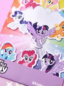 My Little Pony X SHEIN 4*20 Pcs   Notepad Set, Cute Notepad, Writing Memo Pad Page Marker, Cat Children's Office School Supplies Creative Gift,Gift Ideas - Mauve Purple - View 5