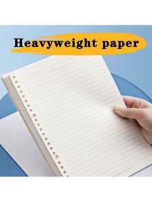 A5/B5活页纸补充装 - 200/600页，哑光表面，便携可拆卸，适用于活页夹、记事本和日记本 - 非常适合学生和办公室整理，笔记本内芯 - 白色 - 查看 3