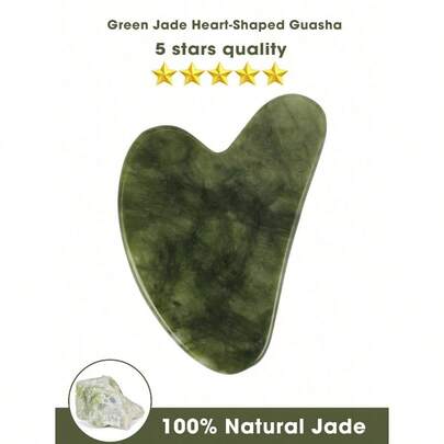 1pc Heart Design Gua Sha Board Natural Jade Facial Massager Tools For Women Skin Care Facial Massager Tool Good Gift, Beauty, Skin Care Products, Spa, Self Care, Skin Care Tools, Face Care, Esthetician Supplies, Massage, Face Massage Tool, Face Roller