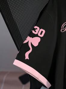 Betty Boop x SHEIN 大码撞色卡通人物图案圆领短袖T恤 - 白色 - 查看 5