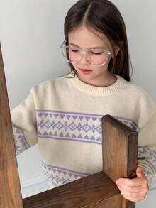 DAZY 少女毛衣，秋季 - 紫色 - 查看 5