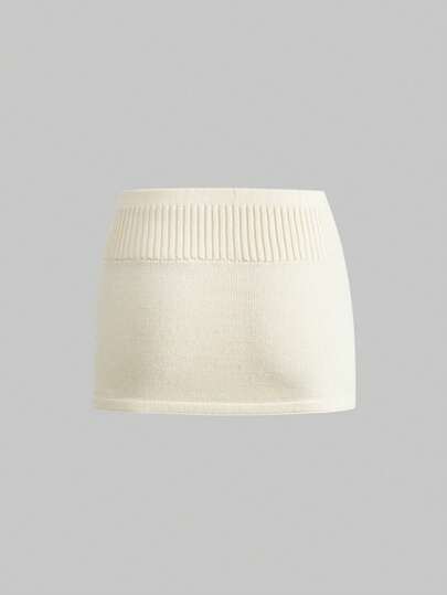 Y2K Sexy Ultra-Low Waist Mini Knit Skirt