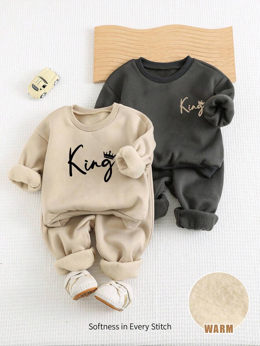 Cozy Pixies 2件套幼儿男童休闲长袖卫衣和裤子套装 - 彩色 - 查看 1