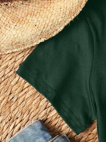 SHEIN LUNE Solid Color Minimalist Heart Printed Women T-Shirt Graphic Cheetah Print Tees Women Tops