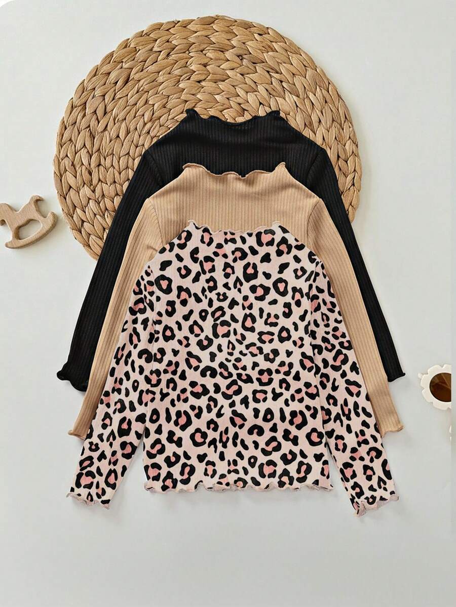 SHEIN 2pcs/Set Baby Girl Casual Comfortable Long Sleeve Top  Fashion - Multicolor - View 1