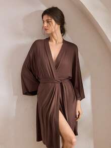 Ocili 休闲超柔软华夫格针织睡袍，混纺面料，丝滑柔顺，可搭配任何基础款上衣，冬季必备