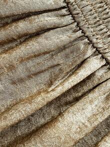 Viva Relle 大码金属提花纹理优雅闪亮派对长袖露肩连衣裙 - 金色 - 查看 6