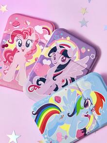 My Little Pony X SHEIN 可爱图案印花PU皮革材质粉色可折叠高清便携镜，可独立支撑或手持，轻巧便携，方便检查妆容细节，适合旅行和通勤，独角兽、暮光闪闪、碧琪、云宝黛西图案，紫色、粉色、蓝色 - 彩色 - 查看 7