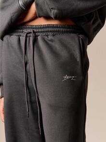AiiRZ Loose Fit Wide Leg Sweatpants For Women - Oversized Drawstring Joggers Loungewear Comfort Pants - Grey - View 6