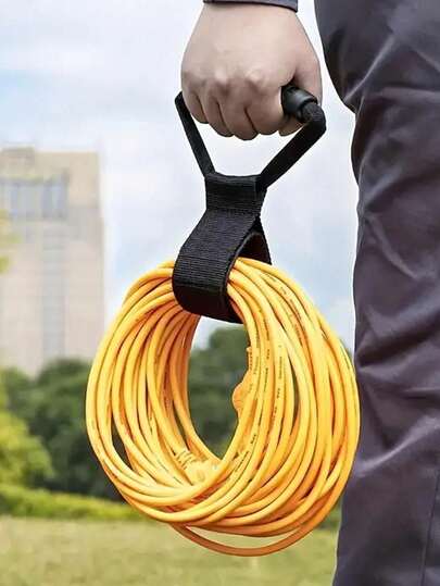 1PC Heavy Duty Storage Straps With Carrying Handle Hook And Loop Fastener For Garden Hose Extension Cord Cable Garage Boat RV Organization Home Tool Accessories