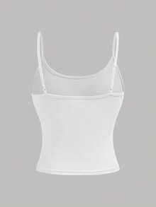 Girlism 4pcs/Set Teen Girls' Cropped Casual Camisole Tops, Suitable For Spring, Summer, Autumn And Winter - Red - View 6