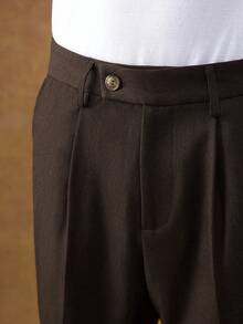 Core Aspect Bộ quần áo sơ mi và quần tây hai túi đơn sắc cổ điển dành cho nam, Thu/Đông - Rỉ Nâu - Xem 5