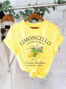 SHEIN Holidaya Limoncello T-Shirt, Amalfi Coast Italy Lemons T-Shirt